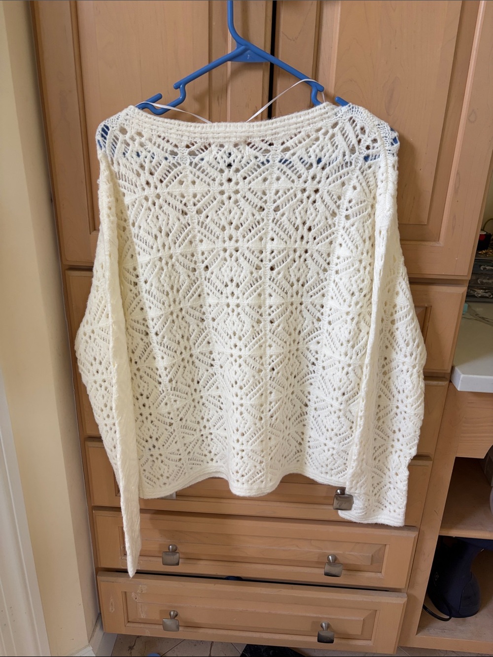 Universal Thread Cream Open-Knit Crewneck Sweater - Picture 3 of 3